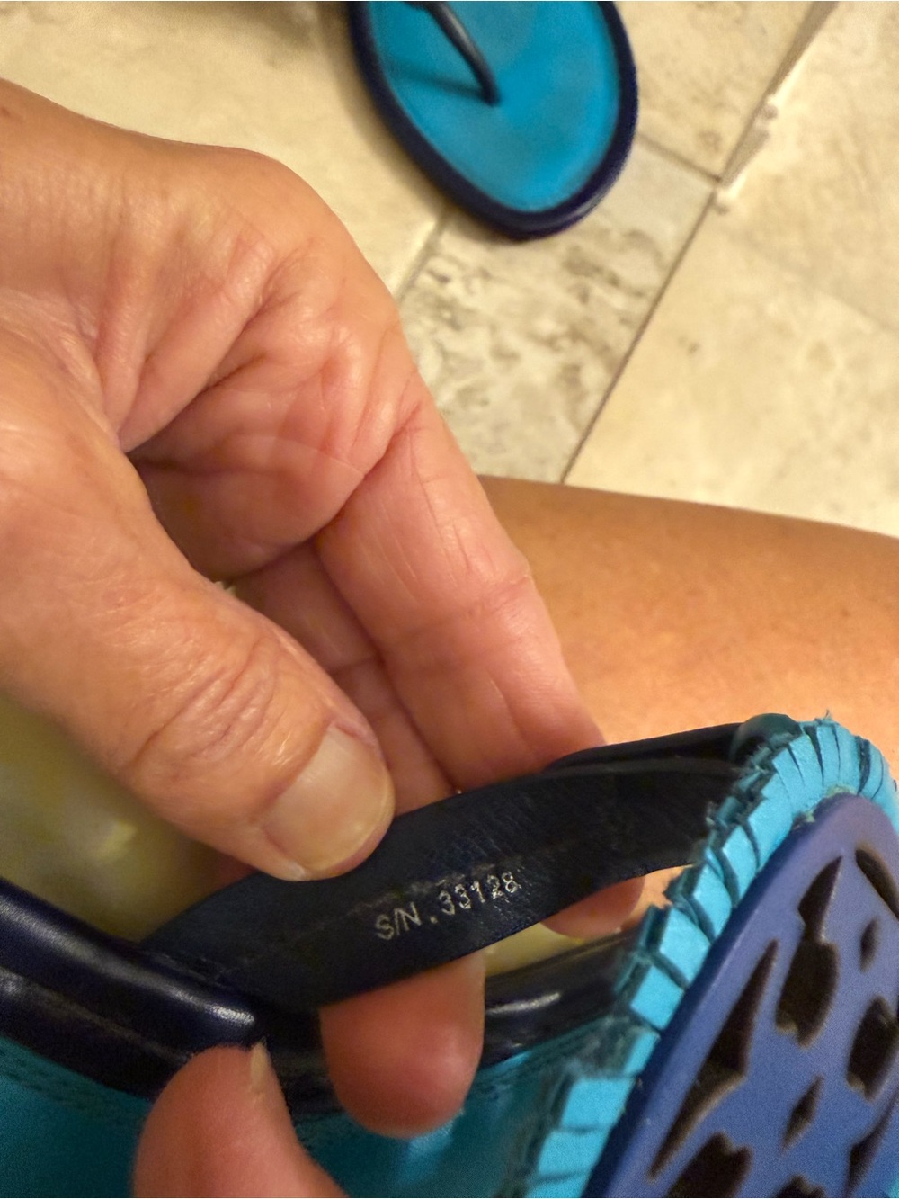 Tory Burch Blue Teal Logo Miller Sandals - Picture 6 of 6